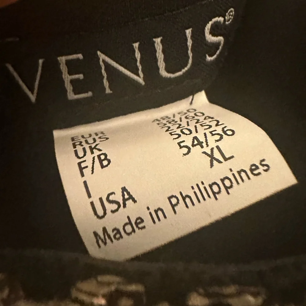 NEW•VENUS•XL• SHIMMER ON GORGEOUS BLACK & GOLD GLAM STRAPLESS BODY CON - Picture 9 of 16